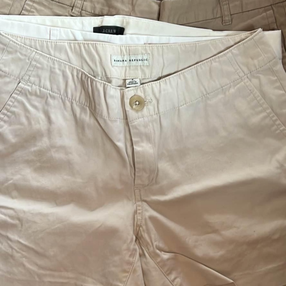 J. Crew Khaki and White Chino Shorts